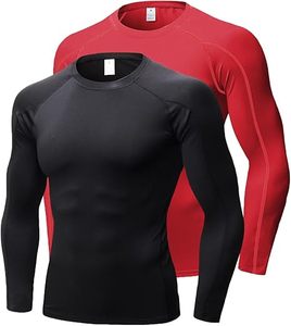Men's Slim Fit Compression Long Sleeve Performance Shirt Premium Quick Dry Eco-Friendly Spandex/Polyester Base <b>Layer</b> <b>Top</b> - Product Image 1