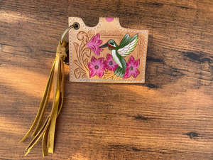 เคสใส่บัตรหนัง ATM ลายดอกไม้แท้มีสไตล์น่ารักแฟชั่นตะวันตกขนาดเล็กมีพู่เคสใส่บัตรพร้อมพวงกุญแจ - Product Image 2