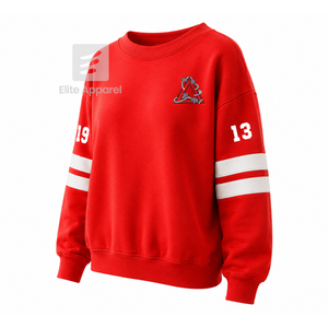 Custom Delta Sigma Theta Sorority Breathable Varsity <b>Sweatshirt</b> with Embroidered Logo on Front red White full Sleeve for Female - Product Image 2