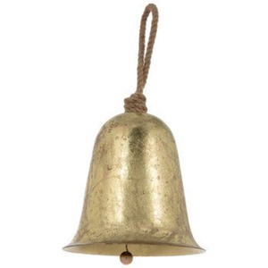 Cloches suspendues d'intérieur de style rustique vintage, grande décoration de Noël avec corde en jute, cloches décoratives modernes pour la maison - Product Image 1