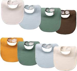 Bavoirs pour bébé en bambou 100% doux - Design réversible bio, fermetures sans boutons-pression, imprimés élégants pour l'alimentation quotidienne - Product Image 1