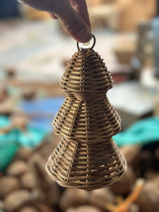 Handcrafted Natural Wicker Holiday <b>Ornament</b> Set for Christmas Tree Decoration - Product Image 1