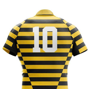 Ensemble d'uniformes de rugby respirants personnalisés pour hommes, maillot et short d'équipe, kit durable 100 % polyester, vêtements de sport à séchage rapide, fournisseur en gros - Product Image 5