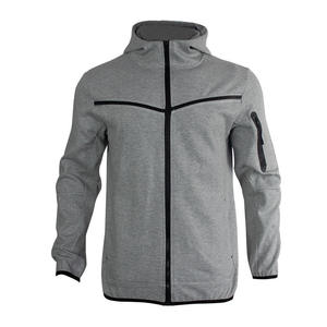 Sudadera con Capucha de Felpa para Hombre, 100% Algodón, Tejido Sólido, Cierre Completo, Ecológica, Corte Regular, Ropa Casual de Invierno - Product Image 1