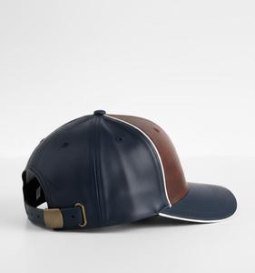 Luxury Genuine Leather Baseball Cap for Men – Contrast Color Outdoor Fashion <b>Hat</b> - Product Image 3