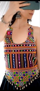 Lehenga Choli pour femmes avec dupatta orné de miroirs, robe ethnique pour les fêtes et les festivals - Product Image 6