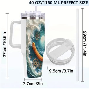 Insulated Tumbler 40oz Stainless Steel With Handle For <b>Coffee</b> And Tea - Product Image 4