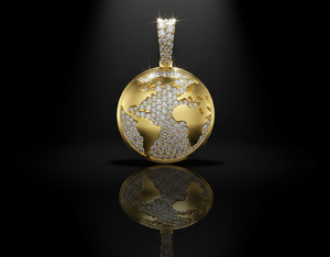 จี้รูปแผนที่โลกประดับเพชรโมอิสซาไนต์ สไตล์ฮิปฮอป ทรงลูกโลกสีทอง ประดับเพชรหรูหรา สร้อยคอแฟชั่นสุดหรู สีเงิน สีทอง 10K 14K - Product Image 1