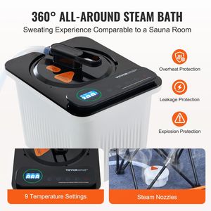 Tenda Sauna a Vapore Portatile da 1600W con Finestra Visibile, Kit Coperta Spa Personale per Detox e Relax Domestico - Product Image 4