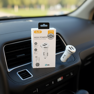 Cargador de Coche S&N con 2 Puertos USB Tipo C 3.1A de Alta Potencia y Carga Rápida para Teléfono y Tableta - Product Image 3