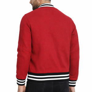 เสื้อแจ็คเก็ตวาร์ซิตี้แบบสั่งทำพิเศษสำหรับธุรกิจ B2B แบบปะติดปะต่อ  ชุดเบสบอลแบบ Letterman Bomber สำหรับผู้ชาย  ชุดทีม  เสื้อคลุมขนแกะ  ผู้ผลิตขายส่ง - Product Image 2