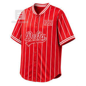 Camiseta personalizada de la hermandad Delta Sigma Theta, manga corta, logotipo en la parte delantera, camisa a rayas roja y blanca para mujer, ropa griega. - Product Image 2