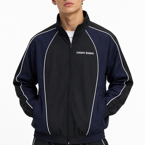 <b>Men's</b> Athletic Track <b>Jacket</b> Premium Quality Full Zip Sports Ready Comfort Fit Direct Modern Design Lightweight Spring Front - Product Image 1