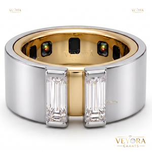 Anillo Abierto Inteligente de Plata Sólida 925 con Moissanita Baguette, Protector Elegante para Joyería - Product Image 5