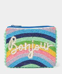Monedero de cuentas con cremallera Green Gold Go Bears con estampado de huella de pata y cuentas de semillas, Proveedor B2B - Product Image 2