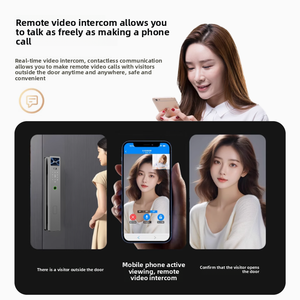 Serrure de porte intelligente avec reconnaissance faciale 3D et veineuse palmaire, en alliage d'aluminium, Wi-Fi Cloud Tuya, déverrouillage sans contact, compatible acier/aluminium/acier inoxydable - Product Image 6