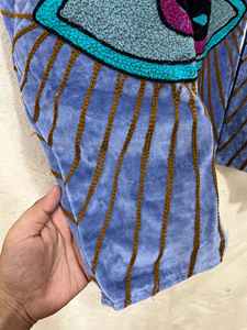 Chaqueta de Algodón para Mujer, con Cuello Mandarín, Manga Larga, Diseño Geométrico con Bordado de Ojos, para Otoño e Invierno - Product Image 3