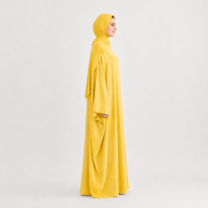Nuevo Conjunto de Abaya Larga Talla Grande ODM 2026 con Hiyab a Juego, Ropa Casual de Manga Larga para Mujer, Tela Suave Antiarrugas - Product Image 4