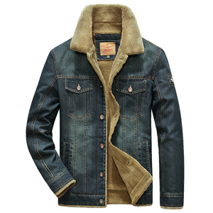 Men's New Fashion High Quality Casual Blue <b>Denim</b> Winter Fleece Warm Jackets & <b>Coats</b> 5XL - Product Image 1