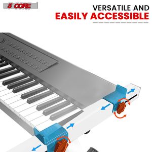 Heavy-Duty White Z-Style Digital Piano Stand KS Z1 WH HD WHLS-Soporte ajustable para teclado con ruedas - Product Image 6