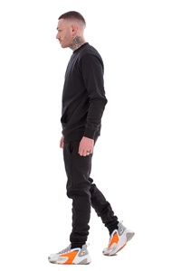 Ensemble de survêtement en molleton gris uni pour homme avec capuche et cordon de serrage, sweat-shirt à manches longues et pantalon avec poches latérales, coupe classique, décontracté, hiver - Product Image 4