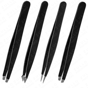 Ensemble de 5 outils professionnels pour le soin des sourcils avec pinces, ciseaux et étui en cuir PU pour kit de beauté et de voyage - Product Image 2