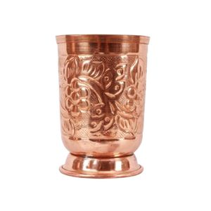 Handmade Pure Copper Water Tumbler - 100% Solid Hammered Metal Drinking <b>Glass</b> <b>Cup</b> for Ayurvedic Health Benefits and Restaurant - Product Image 6