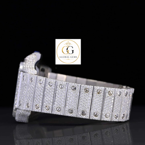Reloj de Diamantes Mossinate en Oro Rosa Totalmente Cubierto de Diamantes, el Más Vendido, para Uso Nocturno y en Discotecas, Disponible a Buen Precio - Product Image 2