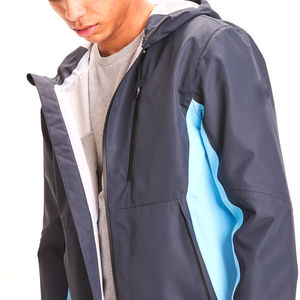 Chaquetas Cortavientos Impermeables y Transpirables Ecológicas para Hombre, de Moda, con Cierre Frontal de Lona y Logotipo, Venta al Por Mayor - Product Image 4