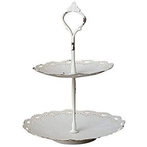 Support à gâteau à 3 niveaux en aluminium vintage, finition martelée argentée, présentoir décoratif en métal pour fêtes d'anniversaire et services de traiteur - Product Image 2