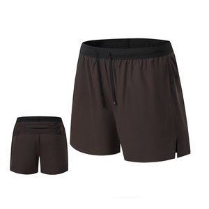 Pantalones Cortos Deportivos para Hombre, Personalizados con Logotipo, Ligeros, de Poliéster y Elastano, Transpirables, con Orificios, de Secado Rápido, Sólidos, Sin Costuras - Product Image 6