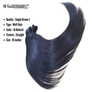ผมมนุษย์แท้ Remy สำหรับต่อผมมนุษย์แบบ100% ผมตรงกระดูกธรรมชาติแบบอินโดนีเซียทำจากผ้าสองชั้น - Product Image 6