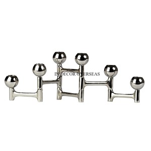 Handmade Iron Made Brass Antique Finished Candlestick Holder Set Durable Metal Home Decoration For <b>Table</b> Centerpiece From India - Product Image 2