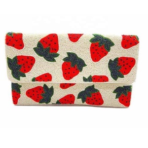 Pochette en verre perlé floral de haute qualité pour femme, sac de soirée élégant fait main, sac à main de créateur stylé pour mariage et fête - Product Image 4