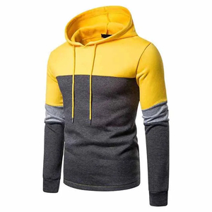 Sweat à capuche oversize pour homme avec blocs de couleur et poche imprimée, 100 % coton tricoté, manches classiques, tenue décontractée d'automne - SINEWY SPORTS - Product Image 1