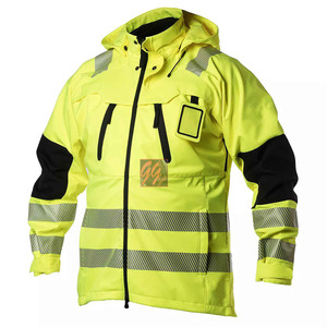 Veste de travail haute visibilité réfléchissante, imperméable, coupe-vent, fluorescente, respirante, en polyester, uniforme de sécurité pour hommes, classe 3 - Product Image 1
