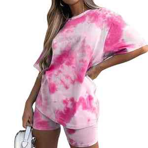 Nouvel ensemble d'été pour femme, style décontracté, en coton doux et respirant, léger, à porter tous les jours, tie-dye, coupe ajustée personnalisée - Product Image 4