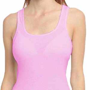 LEAFITS Hot Selling Custom Logo Front Women's Woven Tank <b>Top</b> Breathable Quick Dry High Quality Summer Casual 100% Cotton V-neck - Product Image 4