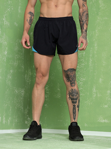 KVETOO <span class=keywords><strong>Pantaloncini</strong></span> Sportivi da Uomo Neri in Rete Intrecciata Leggeri con Bordo Blu, Asciugatura Rapida, Chiusura con Coulisse, Vita Bassa, Lunghezza Media - Product Image 5