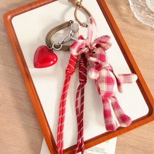 2025 New Cute Bunny Rabbit Keychain Bag Pendant Fashion Red Love Heart Keychain With Woven Rope For Key Accessories