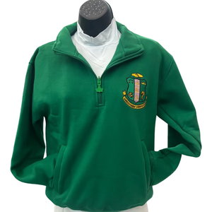 Sudadera de Forro Polar Verde con Cierre de Cremallera de un Cuarto para Mujer, con Letras Griegas, de Invierno, Calidad Premium, Casual, de Sorority Inc. - Product Image 1