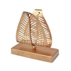 Vintage Gold Metal Leaf <b>Tissue</b> <b>Holder</b>, Eco-Friendly Decorative Napkin Stand for Dining Table, <b>Kitchen</b>, Hotel & Home Decor - Product Image 6