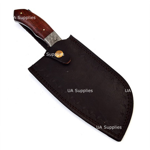 Couteau à viande Damas fait main, hachoir de cuisine robuste, couteau de boucher professionnel en acier forgé à haute teneur en carbone pour chef, idéal pour couper le bois - Product Image 4