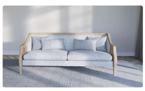 Sofá de 2 Plazas Azul Claro, Estructura de Madera Maciza, Tapizado en Tela, Sofá Moderno para Sala de Estar - Product Image 5