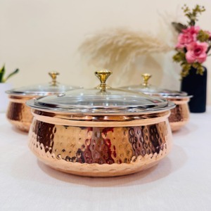 Excellent Workmanship Hammered Copper Soup Pot with Glass Lid Heat Resistant for Gas and Induction Cooker - Product Image 3