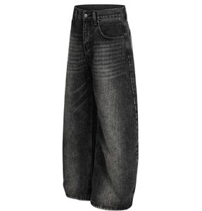 Streetwear Comfortable Straight Cut Denim Pants <b>Low</b> <b>Waist</b> <b>Baggy</b> <b>Jeans</b> Retro Loose Fit Hip Hop Unisex Oversized Wide Leg Washed - Product Image 2
