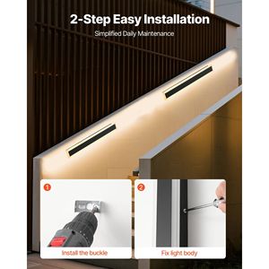 Lampada da Parete per Esterni Moderna da 23,6 Pollici, Luce Bianca Calda 3000K, Impermeabile IP65, Anti-R, Nuova Versione di Lampade da Parete per Esterni - Product Image 5