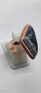 Handcrafted Gemstone Copper <b>Rings</b> and Bangles Set Artisan Jewelry <b>Adjustable</b> Copper Jewelry with Natural Gemstones - Product Image 4