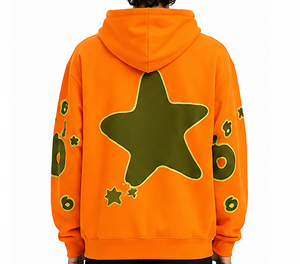 Sweat-shirt à capuche de luxe noir pour homme, coupe oversize, en coton épais, style streetwear hiver, chaud et tendance - Product Image 2