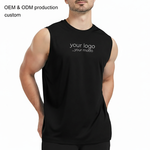 Custom Black Men's Pickleball Tank Top Breathable Moisture Wicking Lightweight Summer Sleeveless O-Neck Sports Vest OEM ODM - Product Image 1